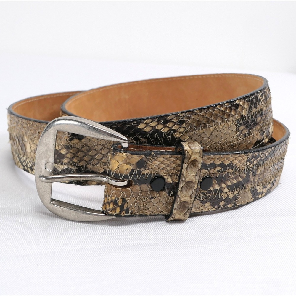 Tony Lama Mens 44 Snakeskin Python Western Belt USA Made Excellent Vintage 1980s